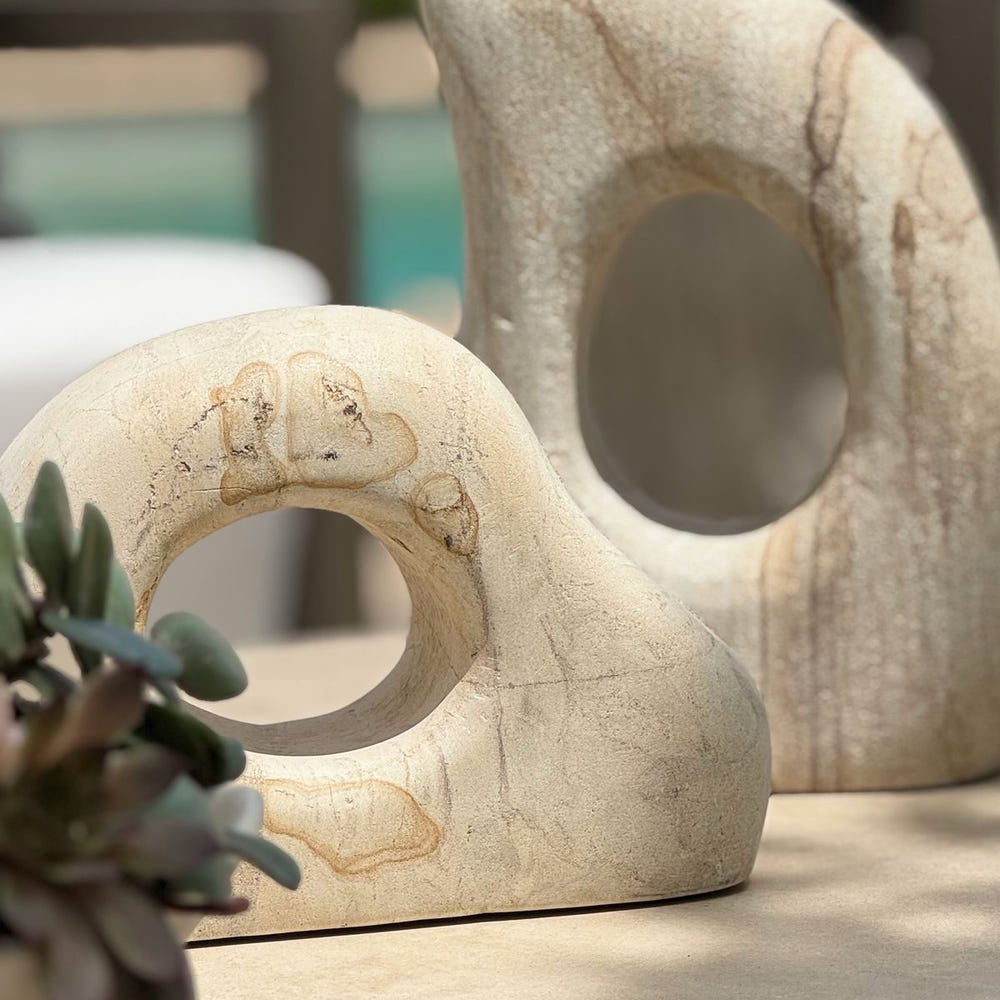 Stone Flow Outdoor Sculptures, S/2