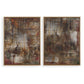 Molten Patina Framed Canvases, S/2