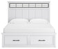 Ashbryn King Panel Storage Bed with Mirrored Dresser, Chest and Nightstand