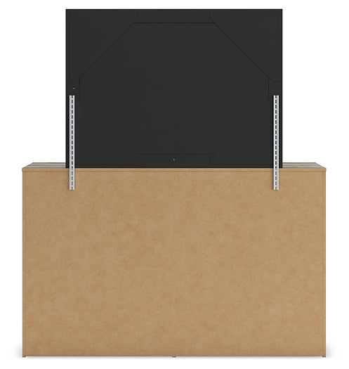 Graystorm Queen Panel Bed with Mirrored Dresser, Chest and Nightstand