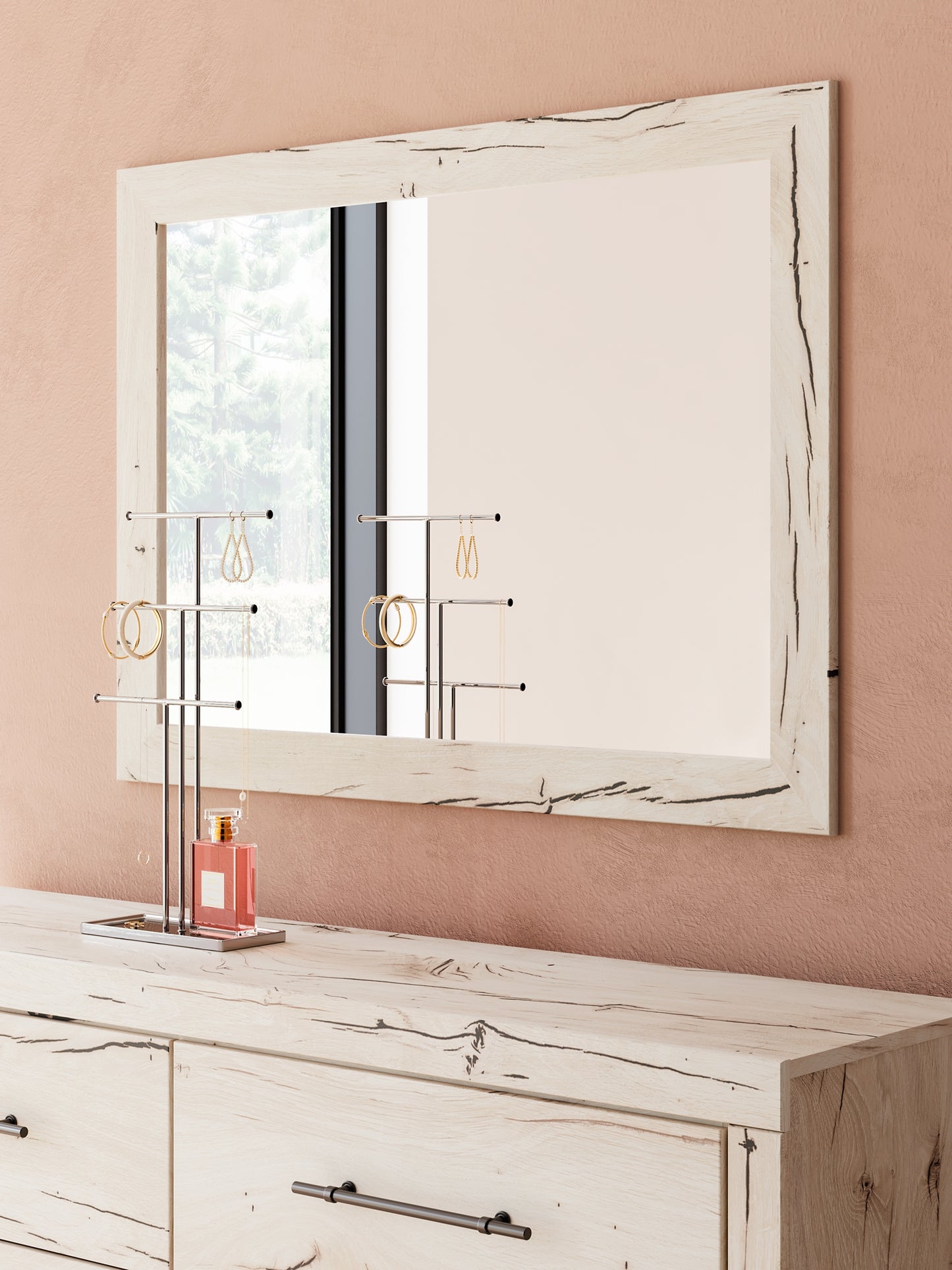 Lawroy King Panel Headboard with Mirrored Dresser