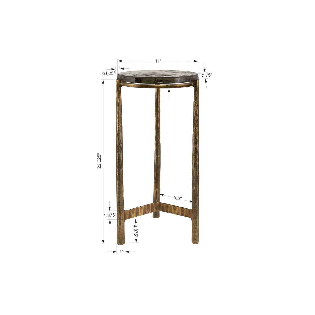 Eternity Outdoor Accent Table, Brass