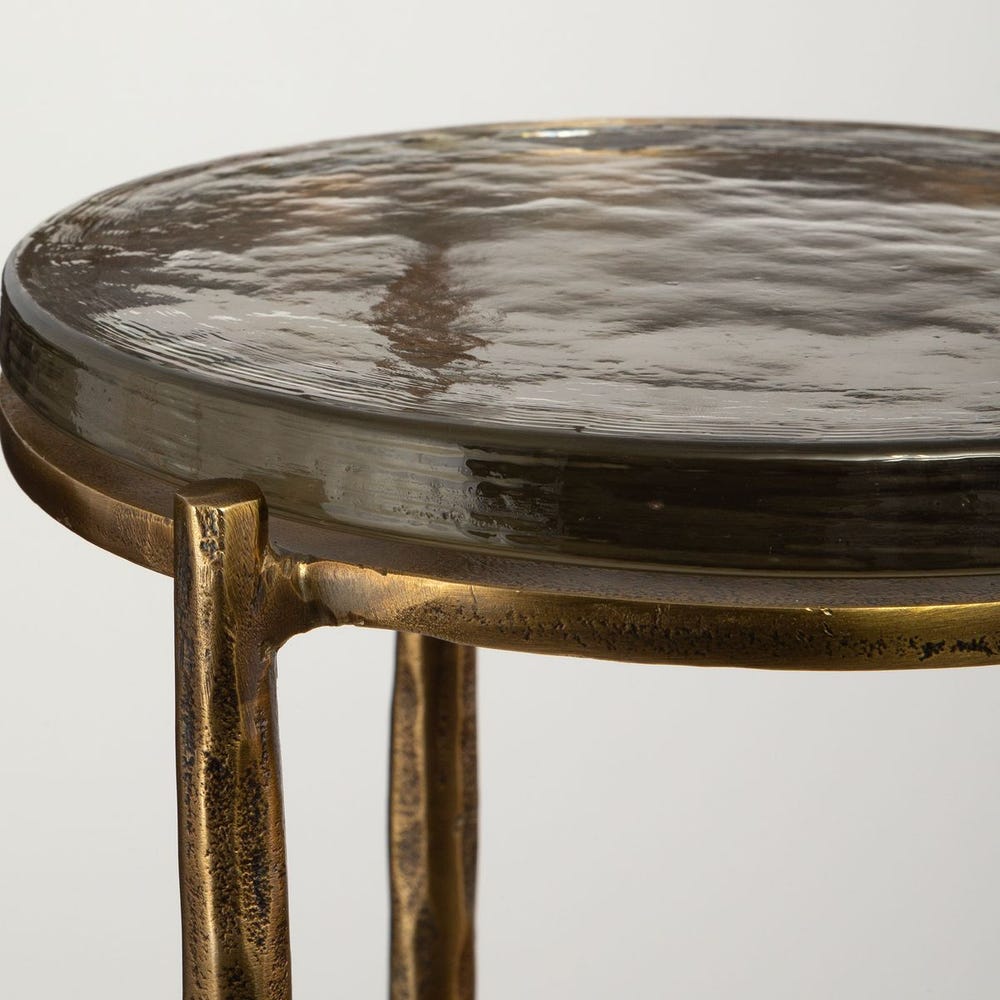 Eternity Outdoor Accent Table, Brass
