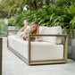 Remsen 4 Seater Outdoor Sofa, Weathered Gray/Oyster