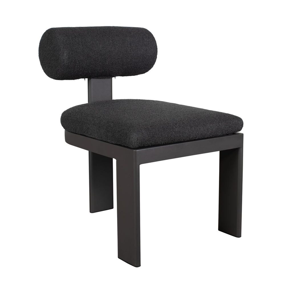 Bolster Back Outdoor Dining Chair, Charcoal