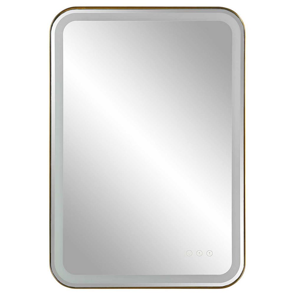 Crofton Lighted Vanity Mirror, Brass
