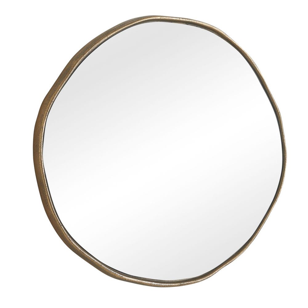 Lowen Round Mirror, Brass