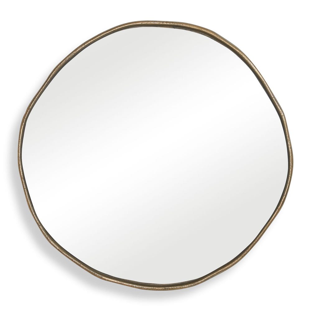 Lowen Round Mirror, Brass