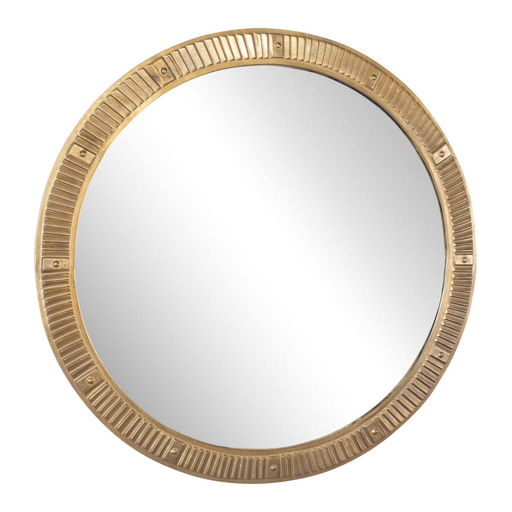 Heart Of Gold Round Mirror