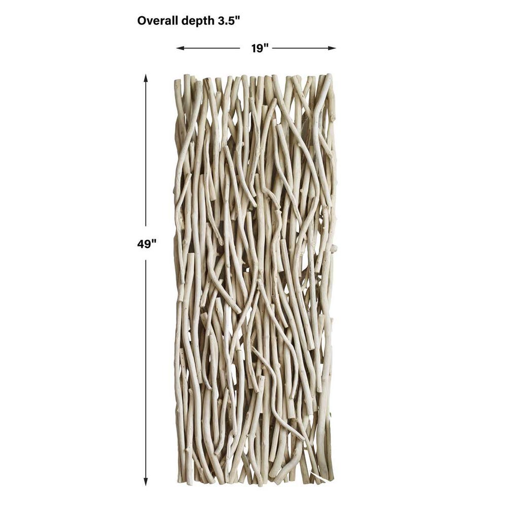 Gathered Teak Wood Wall Decor, Bleached