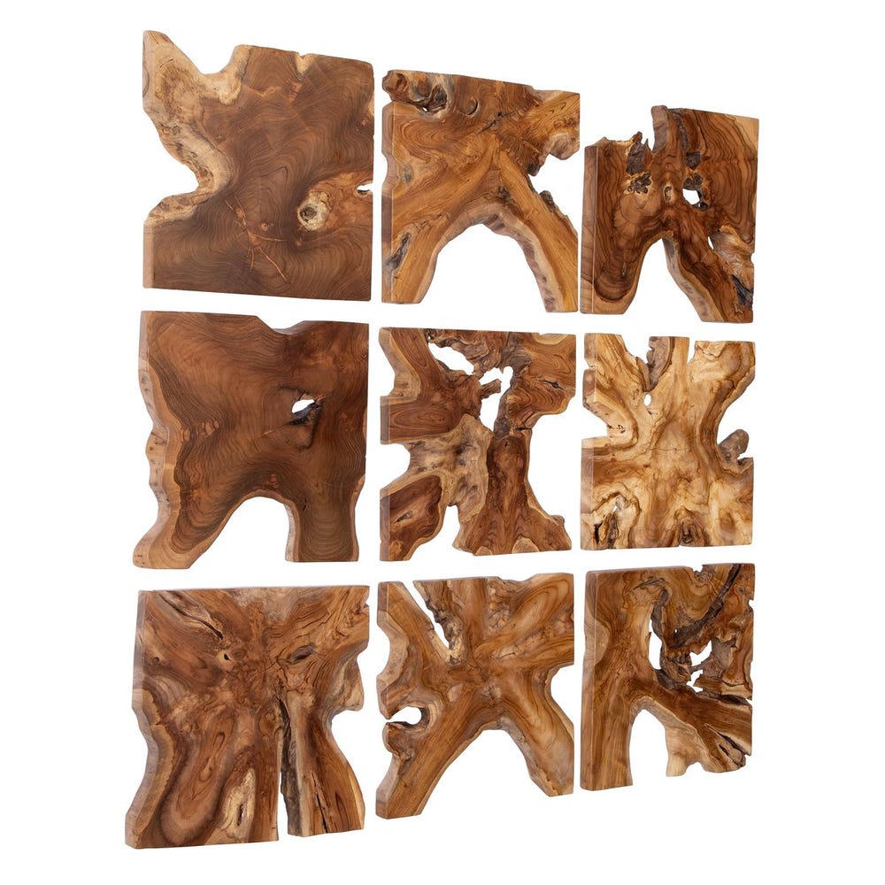 Talia Indoor-Outdoor Wood Wall Decor, S/9