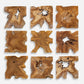 Talia Indoor-Outdoor Wood Wall Decor, S/9