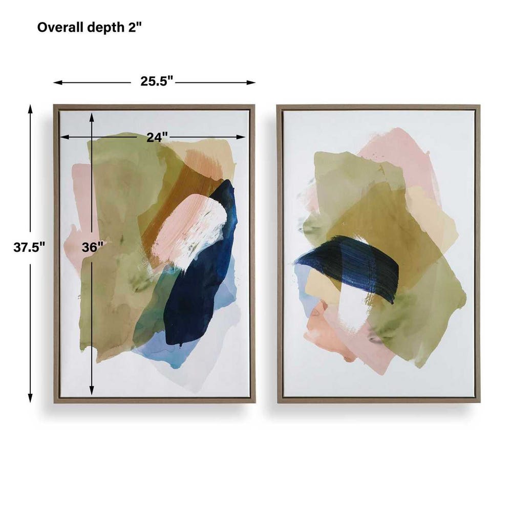 Abstract Afternoon Framed Canvases, S/2