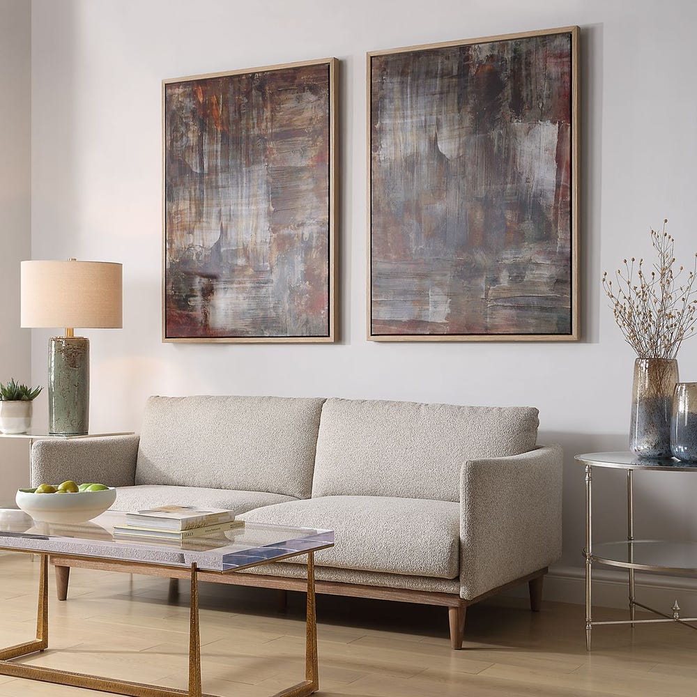 Molten Patina Framed Canvases, S/2