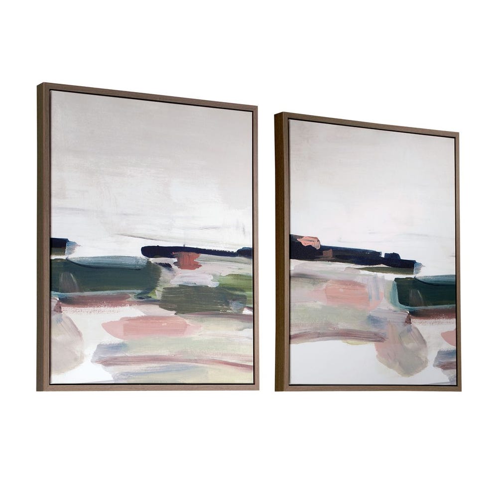Just Peaking Framed Canvases, S/2