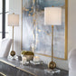 Laton Buffet Lamp, Brass