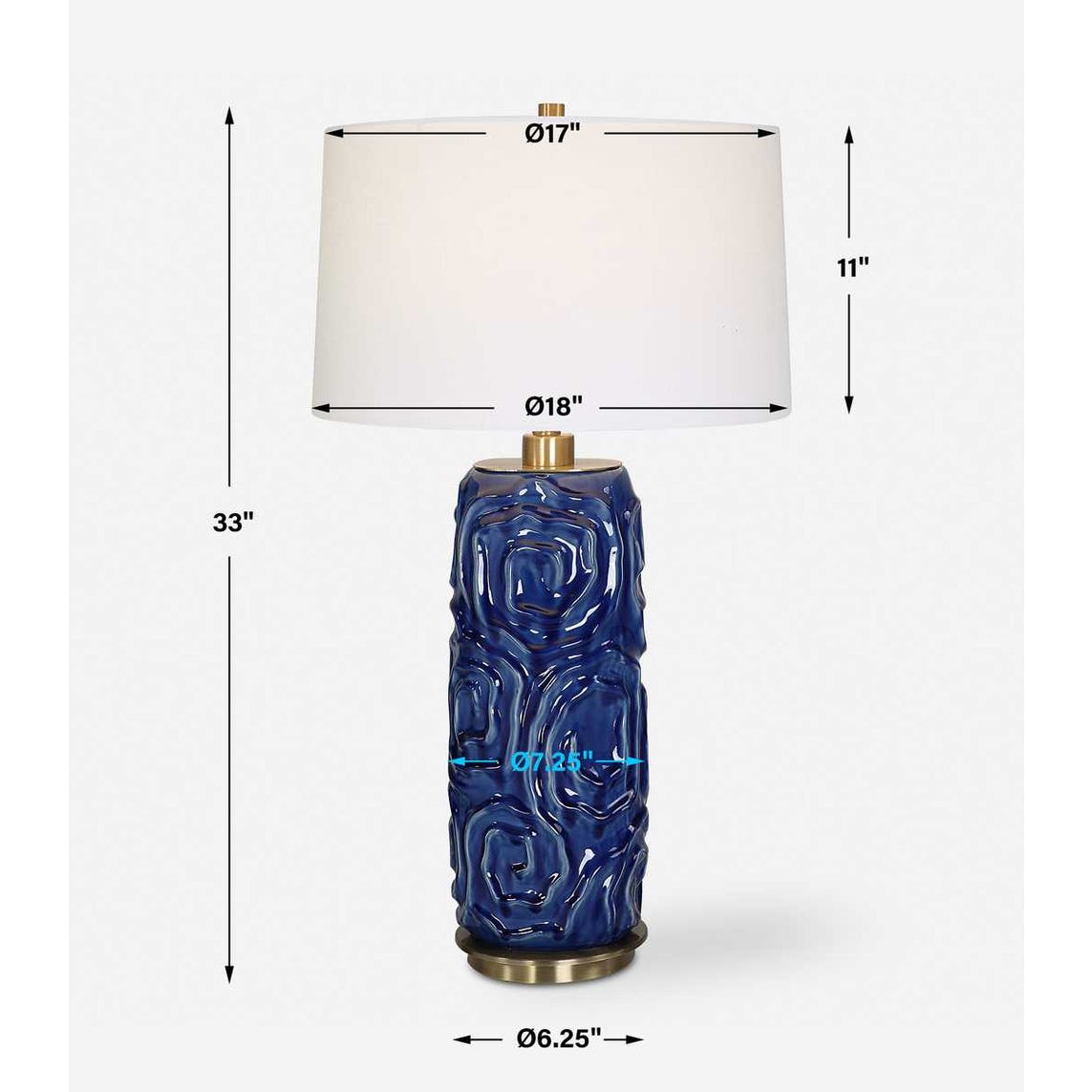 Zade Table Lamp, Blue