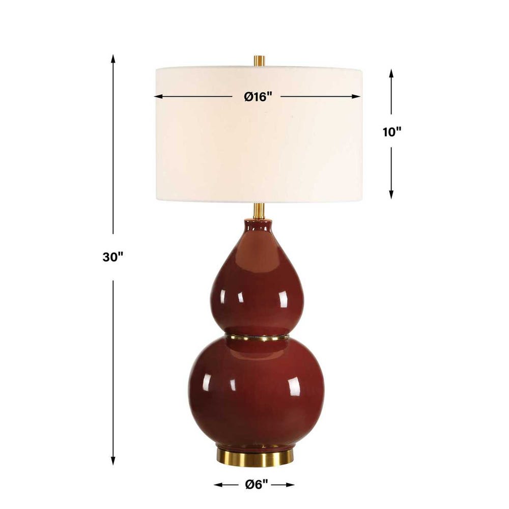 Gourd Table Lamp, Burgundy