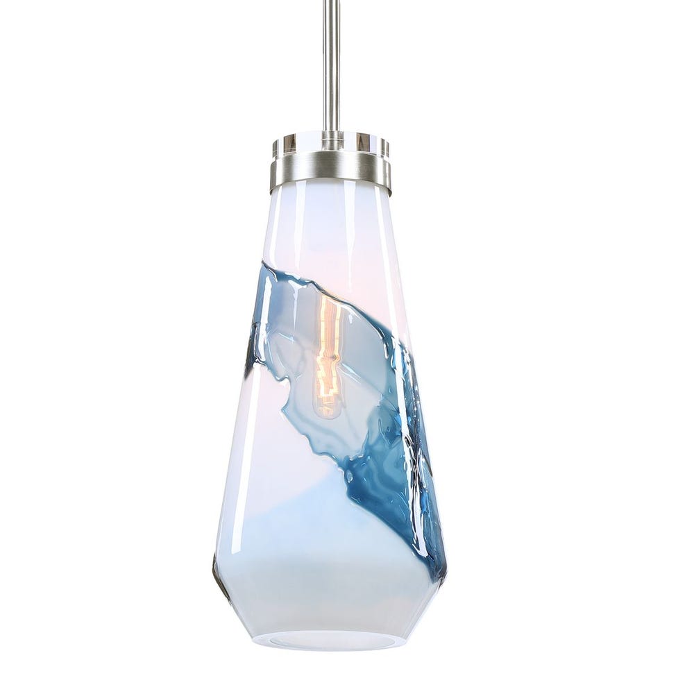 Windswept Blue & White, 1 Lt Mini Pendant