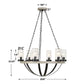 Edgecomb, 6 Lt Indoor-Outdoor Chandelier