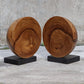 Teak and Noir Bookends, S/2