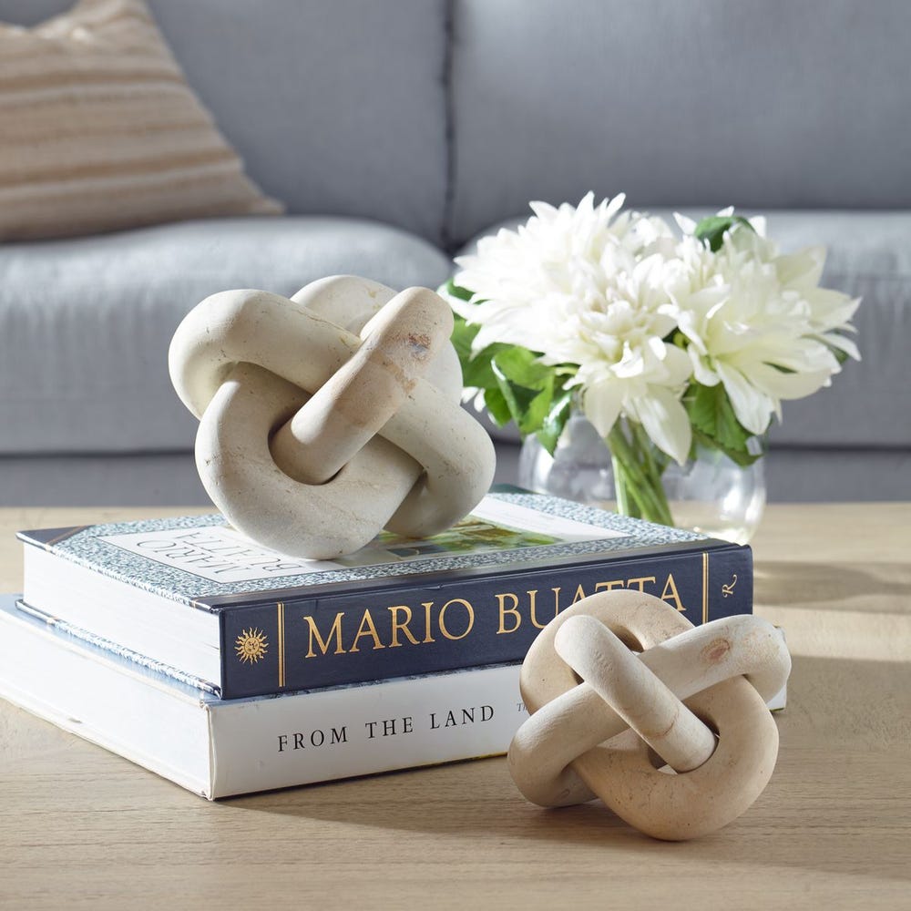 Limestone Link Indoor-Outdoor Sculptures, S/2