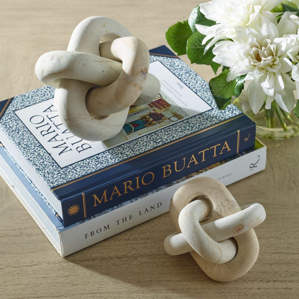 Limestone Link Indoor-Outdoor Sculptures, S/2
