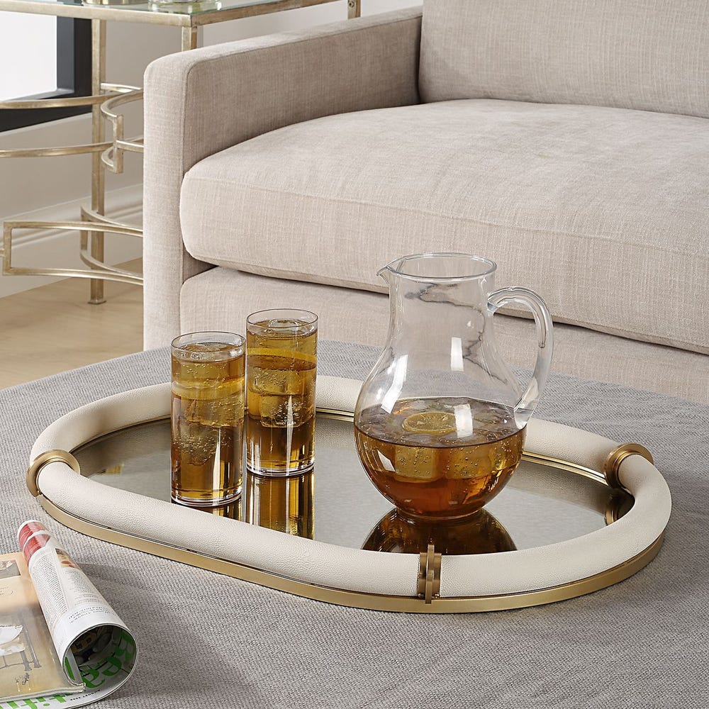 Cyprus Oval Tray, White