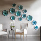 Abella Ceramic Indoor-Outdoor Wall Decor, Aqua, S/3