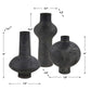 Charcoal Bloom Indoor-Outdoor Vases, S/3