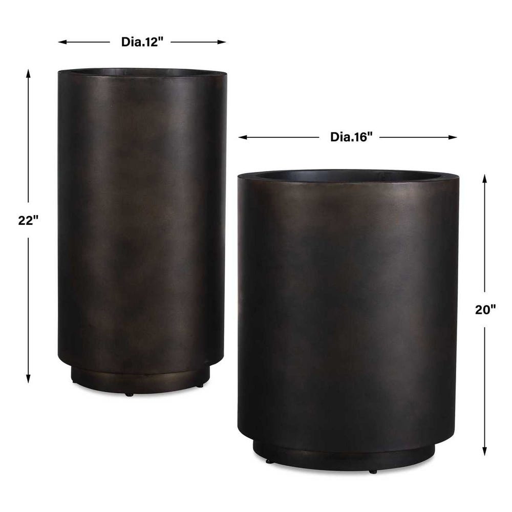 Volcan Indoor-Outdoor Planters, S/2