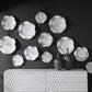 Abella Ceramic Indoor-Outdoor Wall Decor, White, S/3