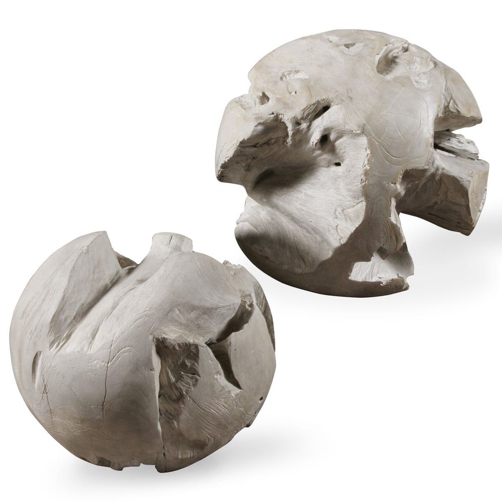 Ermanno Teak Indoor-Outdoor Balls, S/2