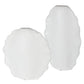 Ruffled Feathers Indoor-Outdoor Vases, White, S/2