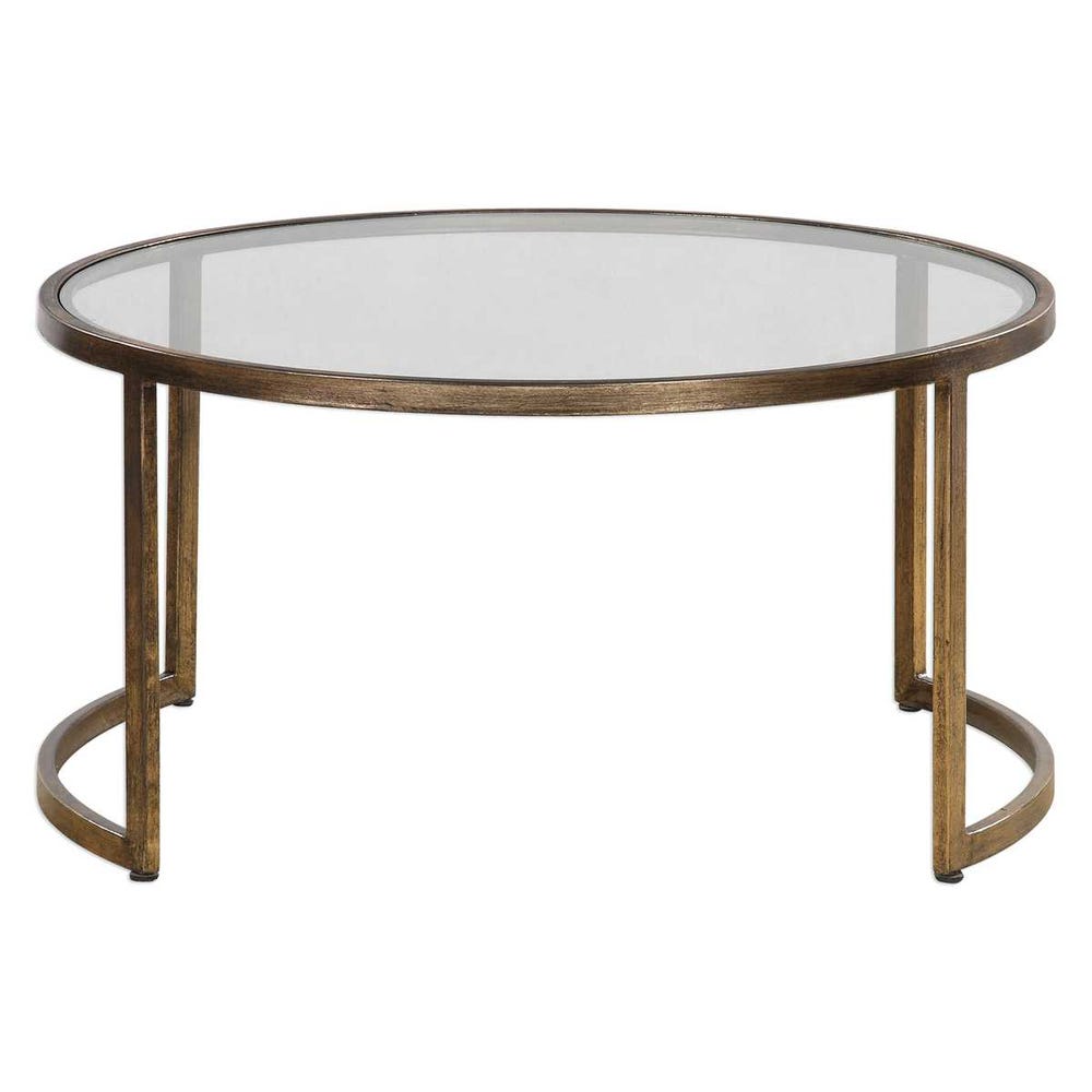 Rhea Nesting Coffee Tables, Gold, S/2