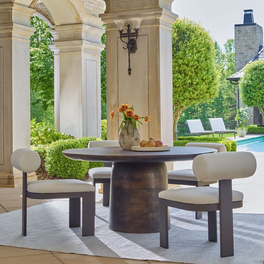 Madrone Indoor-Outdoor Dining Table, Golden Dark Bronze