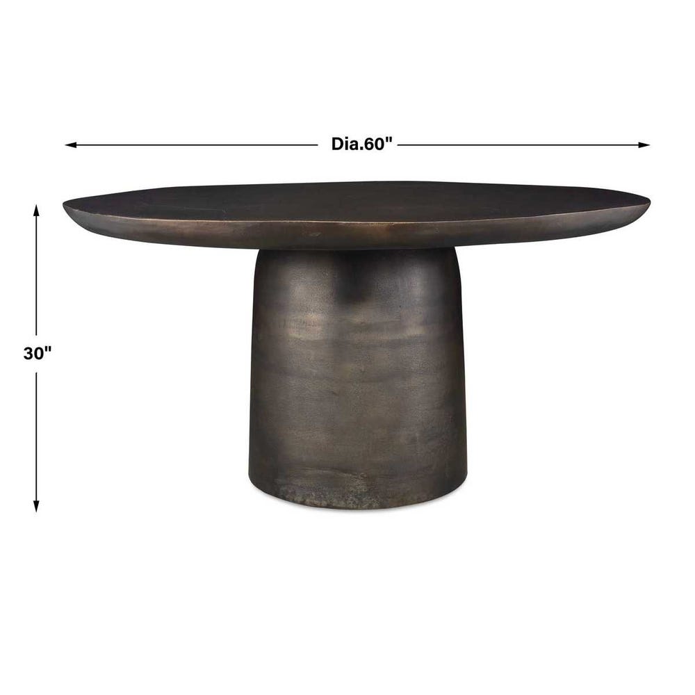 Madrone Indoor-Outdoor Dining Table, Golden Dark Bronze