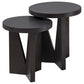 Nadette Nesting Tables, Espresso, S/2