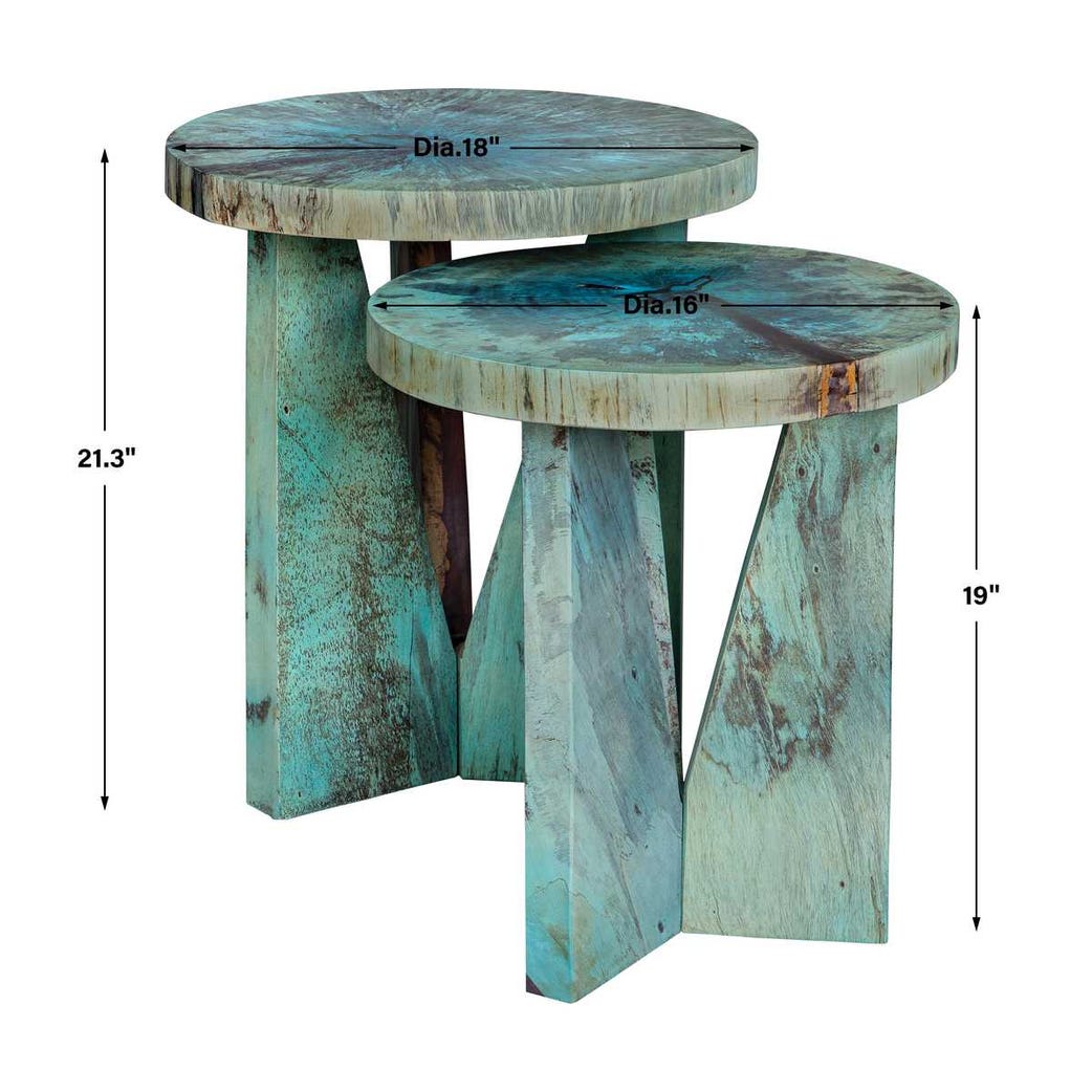 Nadette Nesting Tables, Blue, S/2