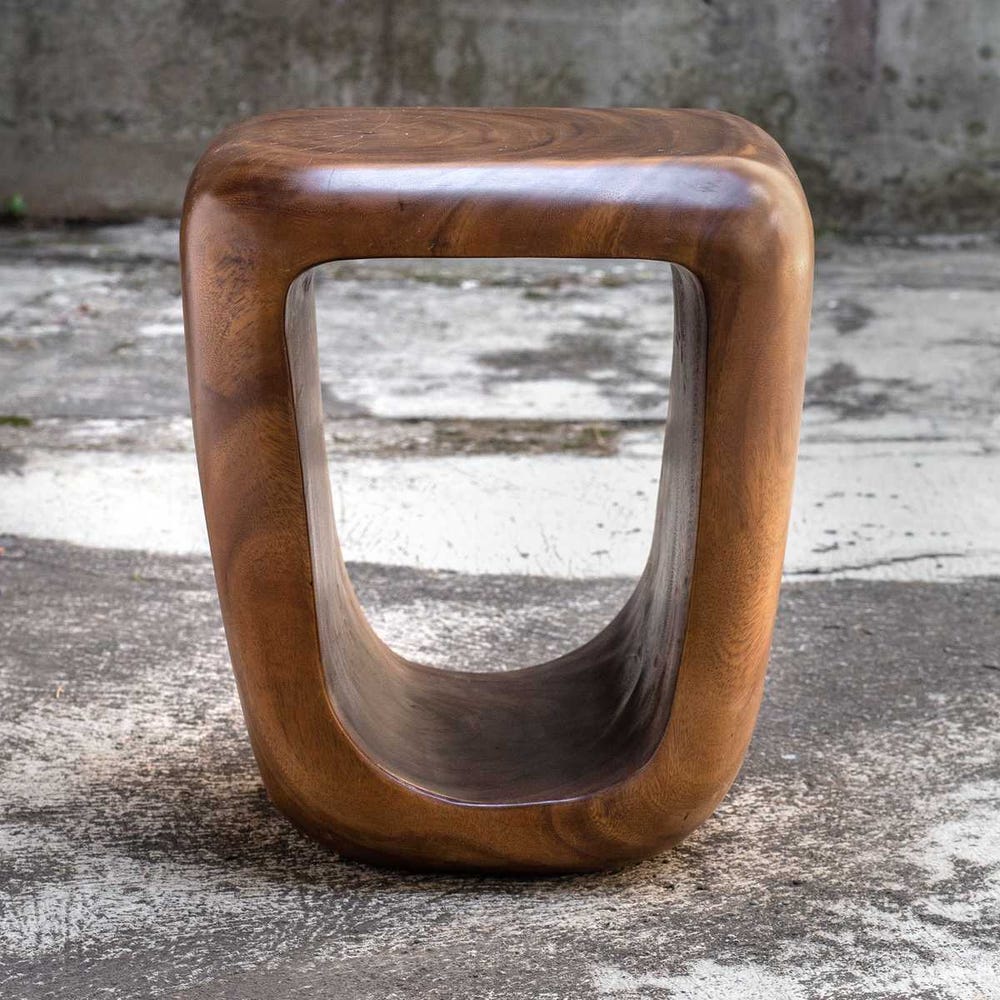Loophole Accent Stool, Natural Wash