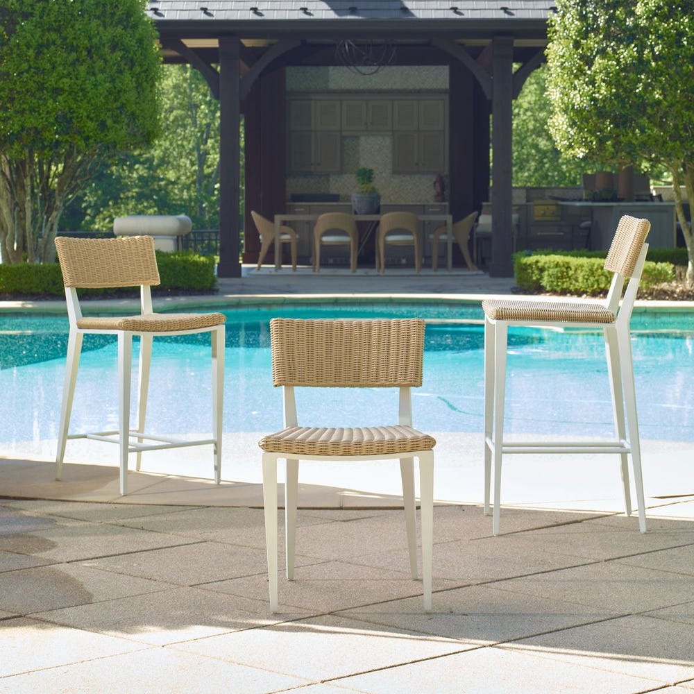 Calbas Outdoor Bar Stool, White