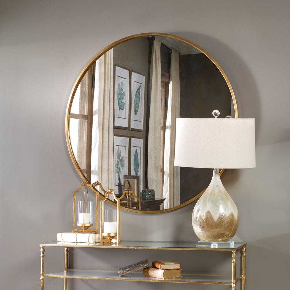 Junius Round Mirror, Gold