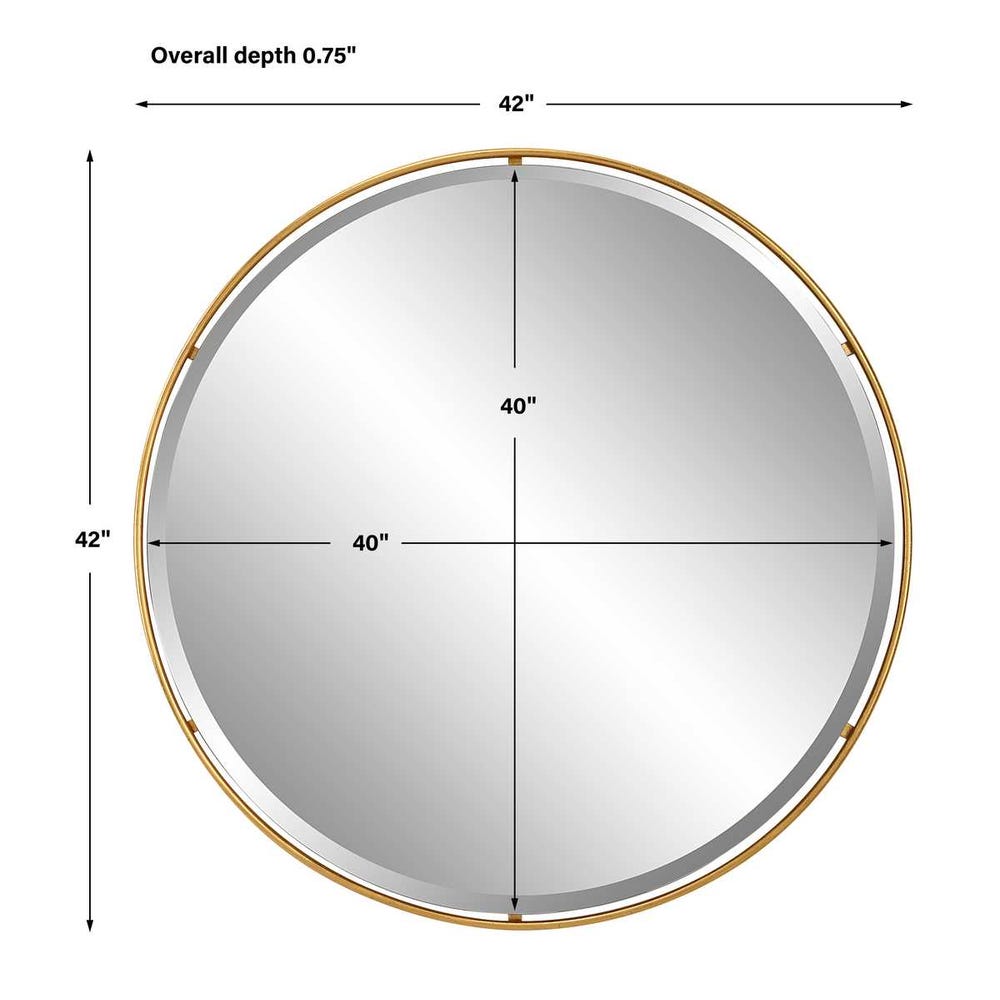 Canillo Round Mirror, Gold