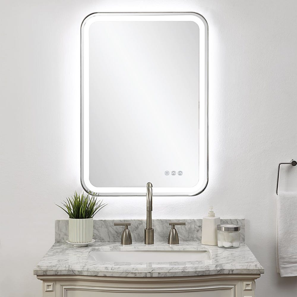 Crofton Lighted Vanity Mirror, Nickel