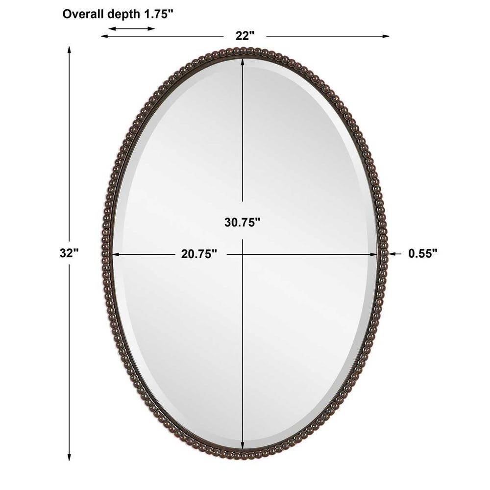 Sherise Oval Mirror, Bronze