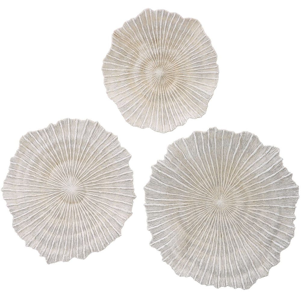 Ocean Gems Indoor-Outdoor Wall Decor, Natural, S/3