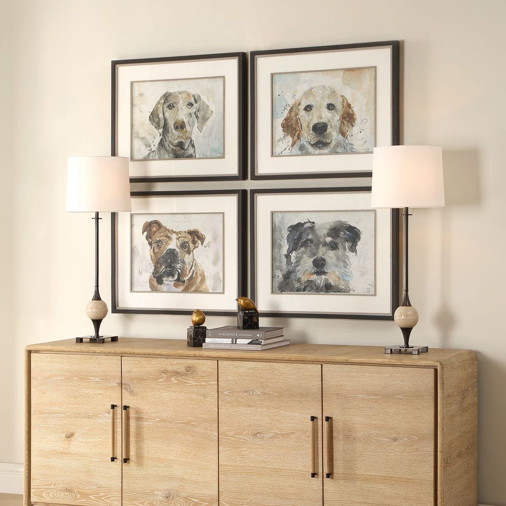 Dog Days Framed Prints, S/4