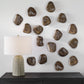 Pebbles Wood Wall Decor, Walnut, S/9