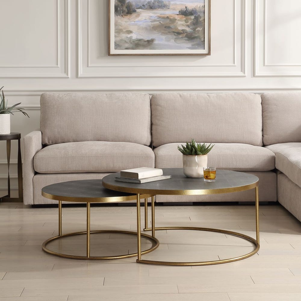 Aragon Nesting Coffee Tables, Gray S/2
