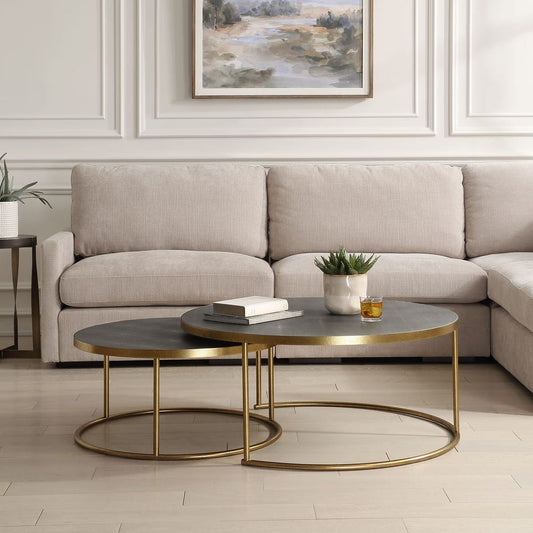 Aragon Nesting Coffee Tables, Gray S/2